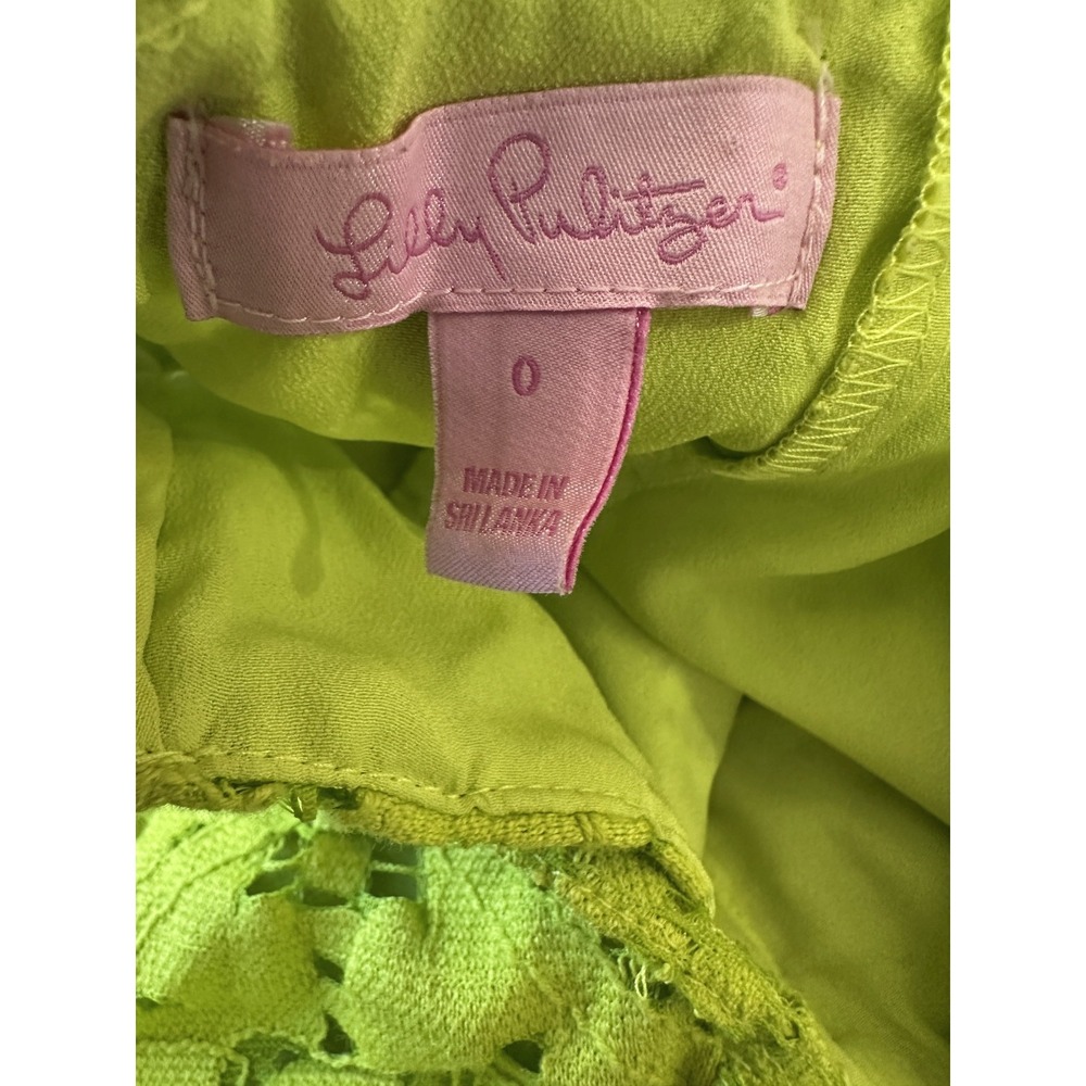 Lilly Pulitzer Celyn Romper Lime Ricky Lace Cotton Blend Size 0 Resort Vacation - Picture 5 of 13